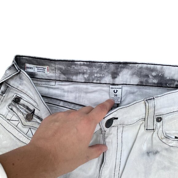 True Religion Jeans Size 36 RICKY White/Gray - Picture 5 of 7